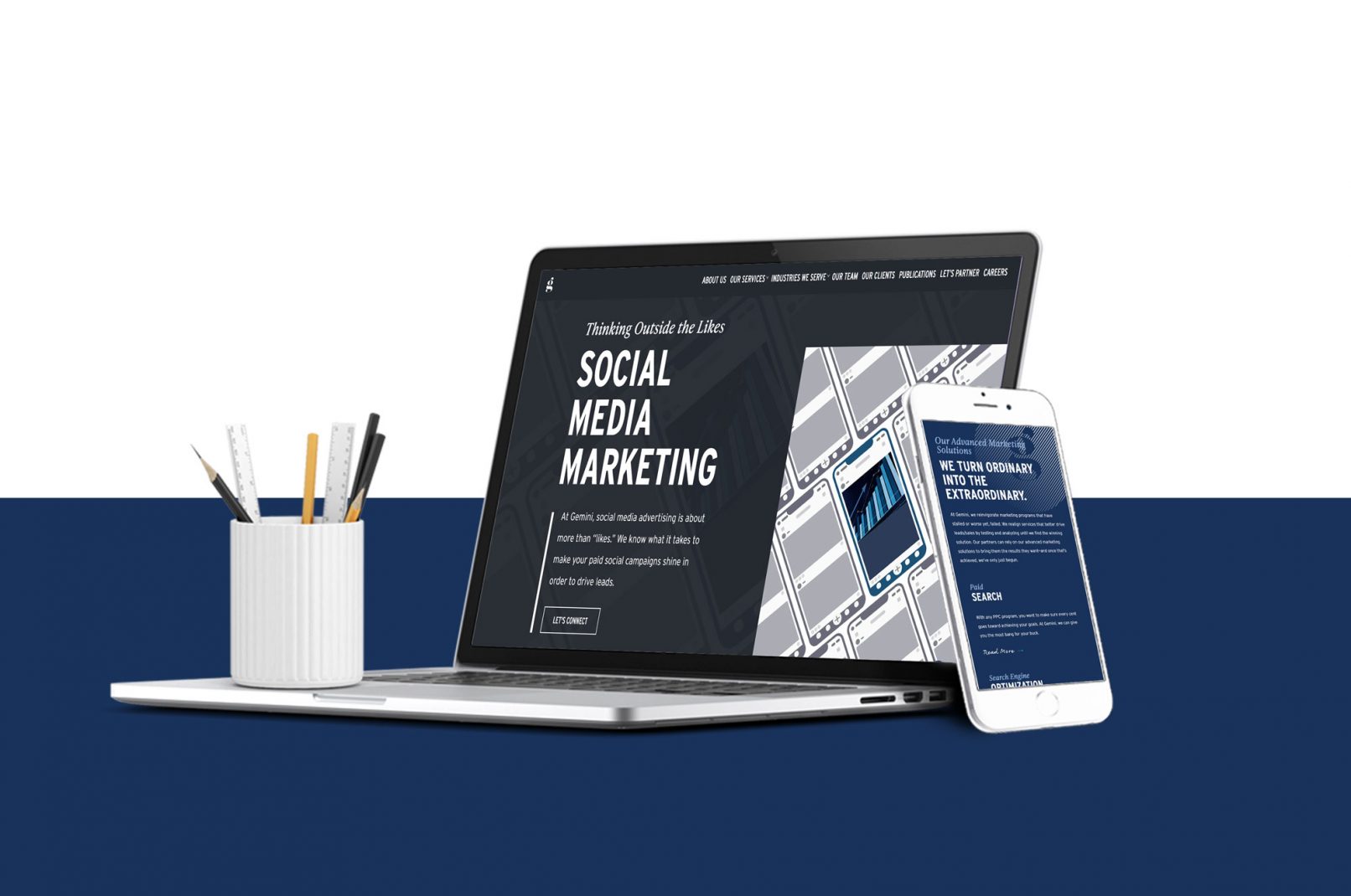 social media homepage laptop mockup