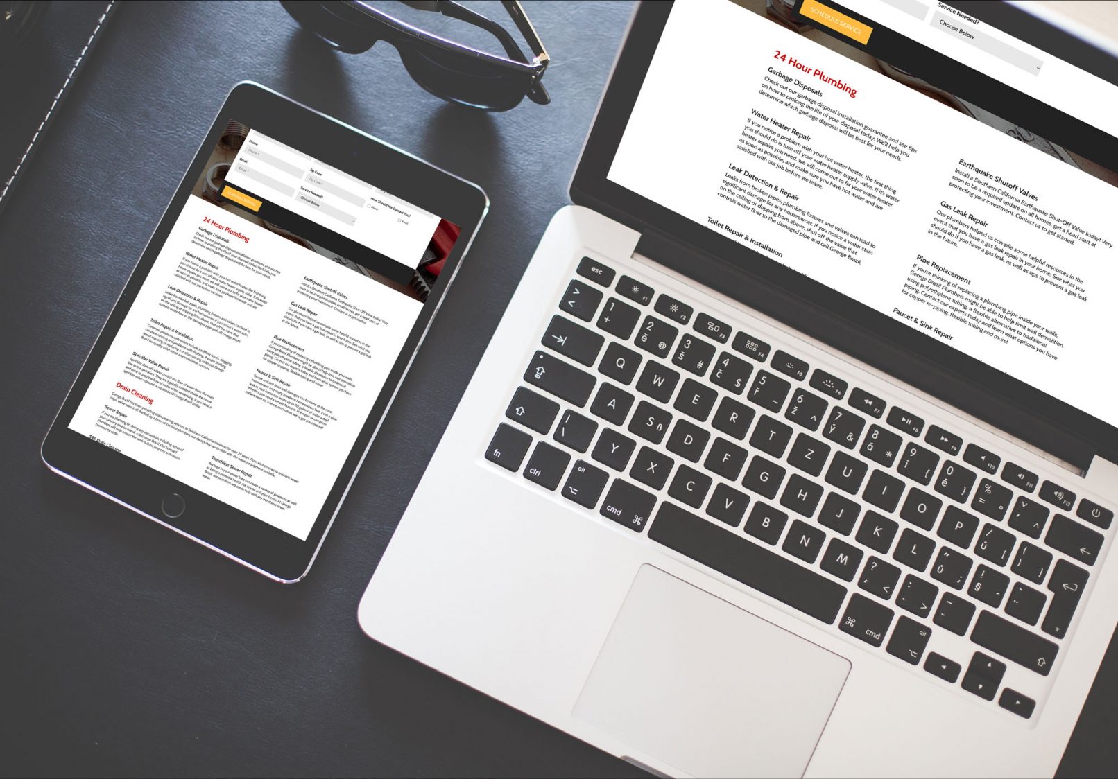 laptop and tablet view of george brazil landing page