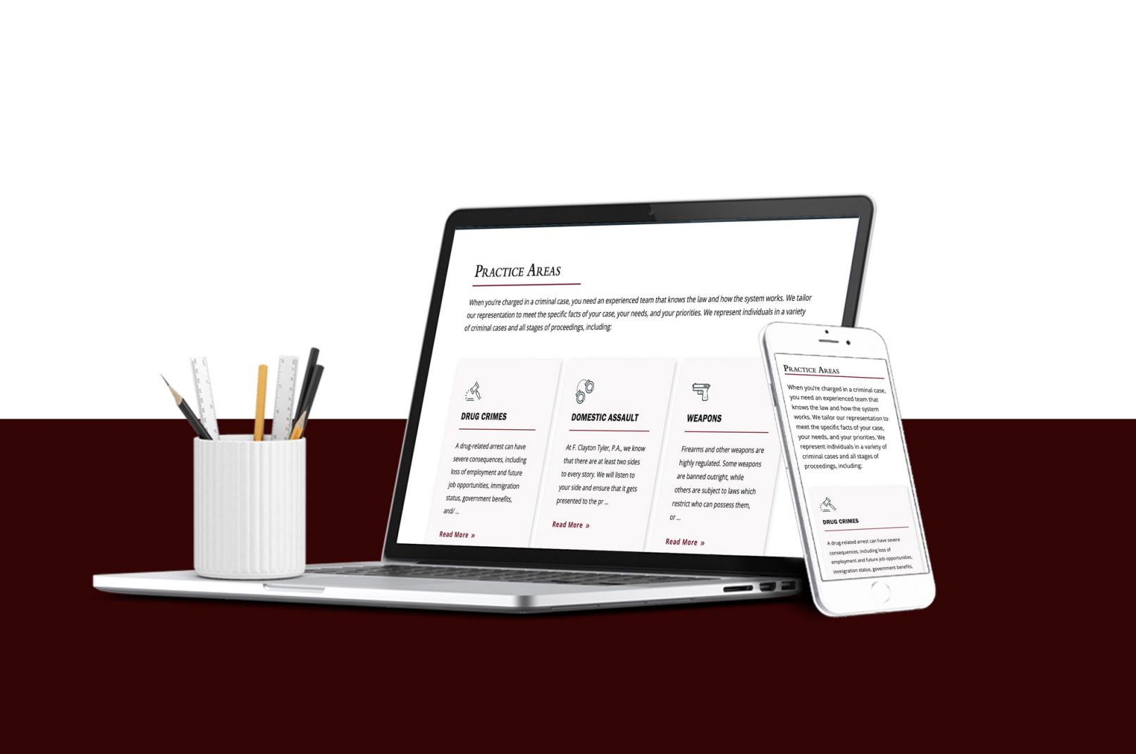 mobile and laptop view of homepage